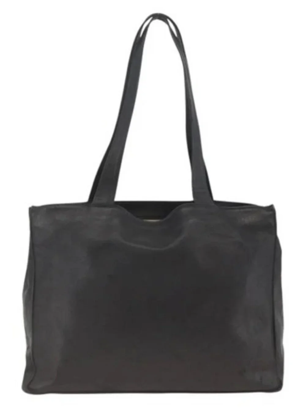 CHANEL Tote Bag Leather Black CC Auth bs34155